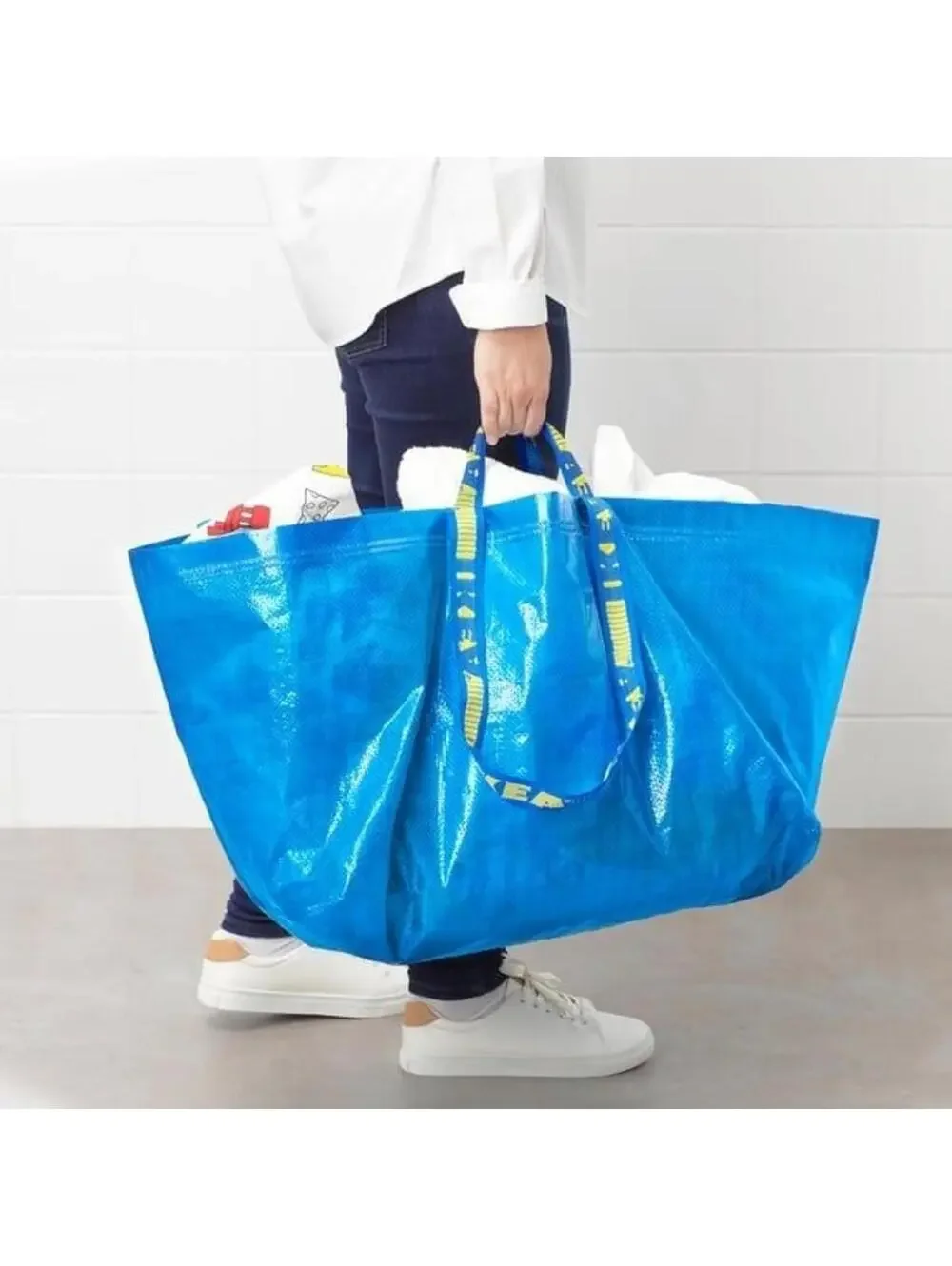 Lot of 2 NWT IKEA FRAKTA Large Blue Shopping Bag (19 gallon; 21¾ x 14½ x 13¾ )